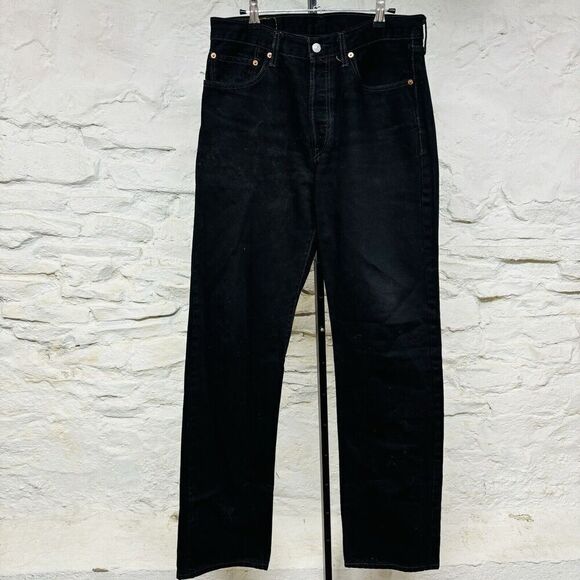 Vintage 90s y2k Levi's 501 Black Dark Wash Denim Jeans Size 33x36 (Actual 32x36)